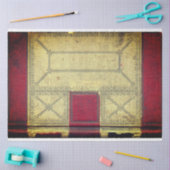 Dekoupage des roten Buchdeckels Seidenpapier (Basteln)