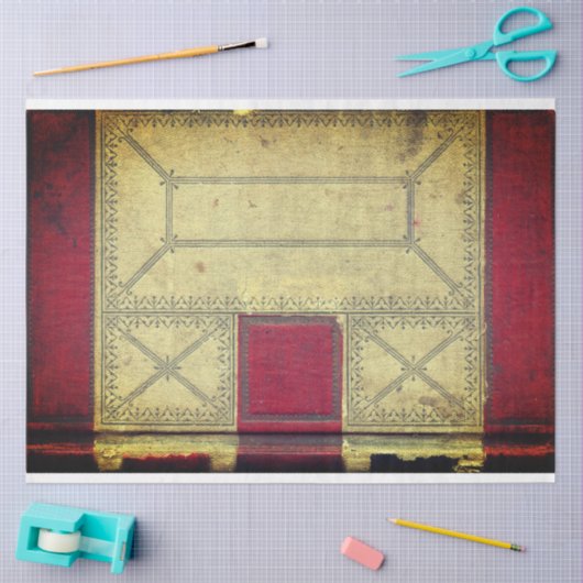 Dekoupage des roten Buchdeckels Seidenpapier (Basteln)