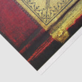 Dekoupage des roten Buchdeckels Seidenpapier (Ausschnitt)