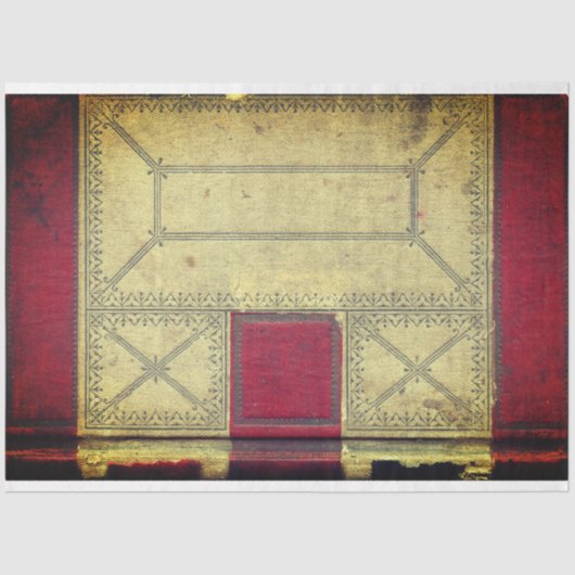 Dekoupage des roten Buchdeckels Seidenpapier (Vorderseite)