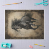 Dekoupage des Schwarzen Pferdes Seidenpapier (Basteln)