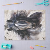 Dekoupage des Schwarzen Pferdes Seidenpapier (Basteln)