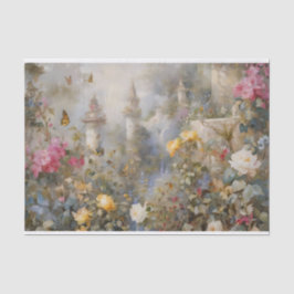 Dekoupage des verzauberten Blumengartens Seidenpapier