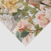 Dekoupage des Vintag rosa Gelben Rosenvogels Seidenpapier (Detail)