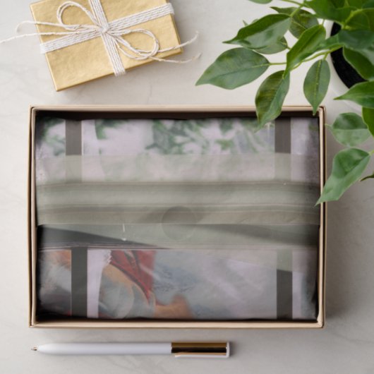 Dekoupage des Weihnachtsfensters Seidenpapier (Geschenk)