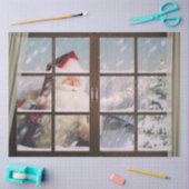 Dekoupage des Weihnachtsfensters Seidenpapier (Basteln)