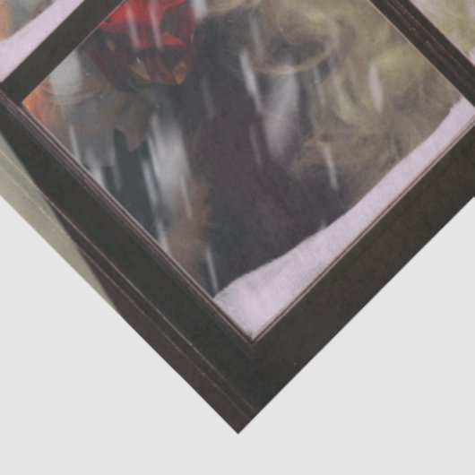 Dekoupage des Weihnachtsfensters Seidenpapier (Ausschnitt)