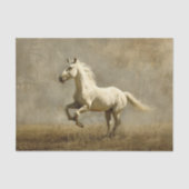 Dekoupage des weißen Pferdes mit Ölgemäldes Seidenpapier (Vorderseite)