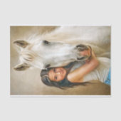 Dekoupage des weißen Pferdes Seidenpapier (Vorderseite)