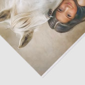 Dekoupage des weißen Pferdes Seidenpapier (Ausschnitt)