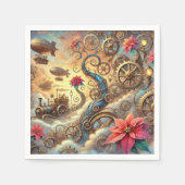 Dekoupage des Whimsical Mechanical Poinsettia Gard Serviette (Vorderseite)