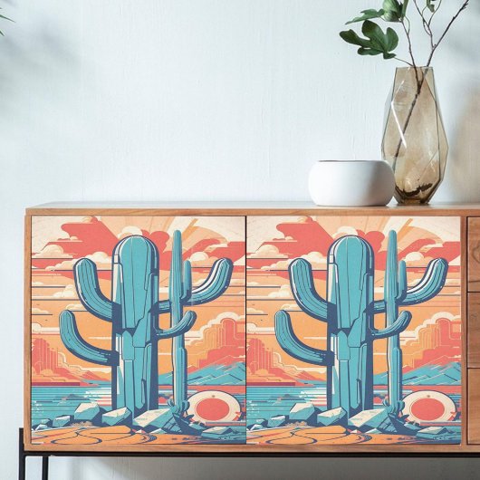Dekoupage Desert Cactus Illustration Seidenpapier