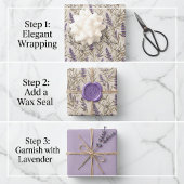 Dekoupage Design mit Lavender-Blume und Beige Geschenkpapier Set