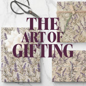 Dekoupage Design mit Lavender-Blume und Beige Geschenkpapier Set
