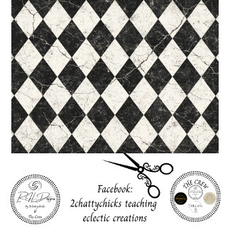 Dekoupage Distressed Schwarz Weiß Harlekin Hinterg Seidenpapier
