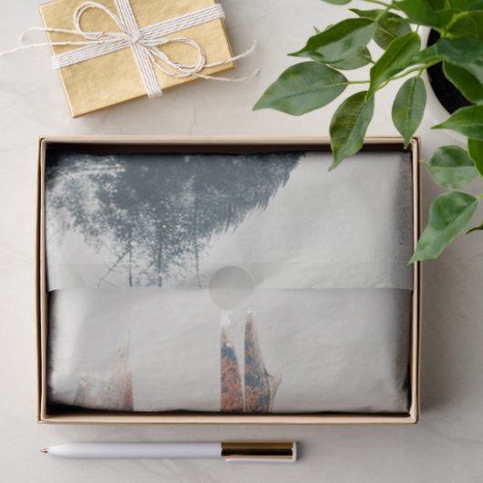 Dekoupage Double Exposure Deer Profile Seidenpapier (Geschenk)