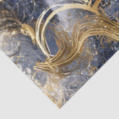 Dekoupage Elegante Krane in Flight Blue Gold Sky Seidenpapier (Ausschnitt)