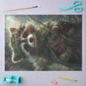 Dekoupage Enchanted Racoon Forest Archer Seidenpapier (Basteln)