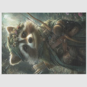 Dekoupage Enchanted Racoon Forest Archer Seidenpapier