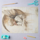 Dekoupage Faith Base Angel Sitting Moon Seidenpapier (Basteln)