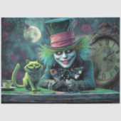 Dekoupage-Fantasie-Teeparty Alice Wunderland Katze Seidenpapier (Vorderseite)