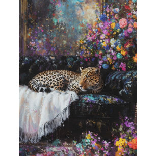 Dekoupage Fantasievoller Leopard im Luxus  Seidenpapier