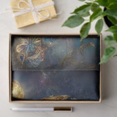 Dekoupage Fantastische Blue Golden Mushroom Seidenpapier (Geschenk)