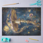 Dekoupage Fantastische Blue Golden Mushroom Seidenpapier (Basteln)