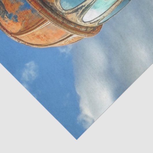 Dekoupage Fantasy Balloons Futuristische Landschaf Seidenpapier (Ausschnitt)