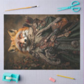 Dekoupage Fantasy Fox mittelalterliche Stilkunst Seidenpapier (Basteln)