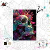 Dekoupage Floral Skull Botanische Gotische Kunst Seidenpapier