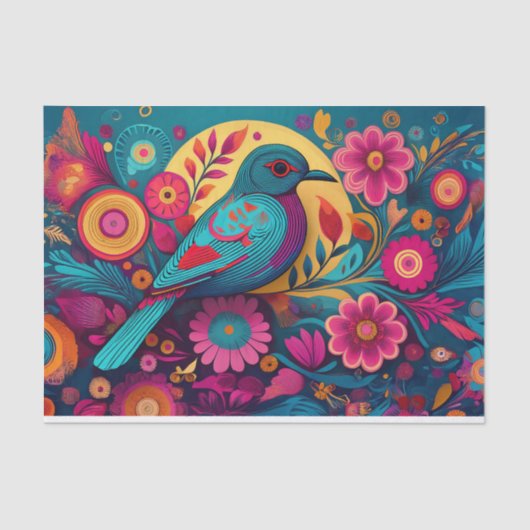 Dekoupage-Folk Art Bird-Tissue Papier (Vorderseite)