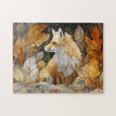 Dekoupage Fox mit Herbstleaves Art Nouveau Puzzle (Horizontal)