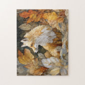 Dekoupage Fox mit Herbstleaves Art Nouveau Puzzle (Vertikal)