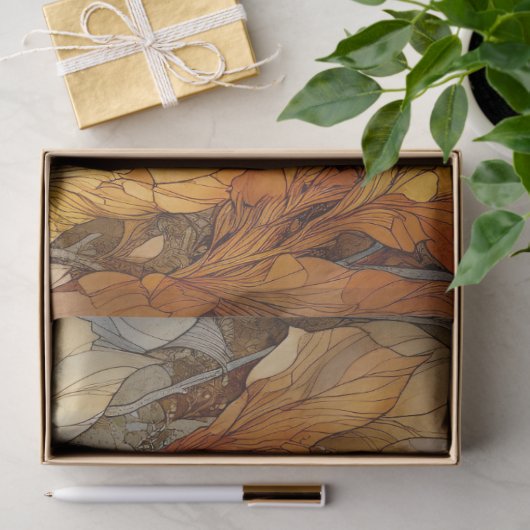 Dekoupage Fox mit Herbstleaves Art Nouveau Seidenpapier (Geschenk)