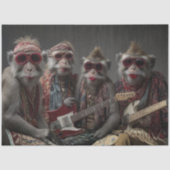 Dekoupage Funky Monkey Rockers Band Boho Kunst Seidenpapier (Vorderseite)