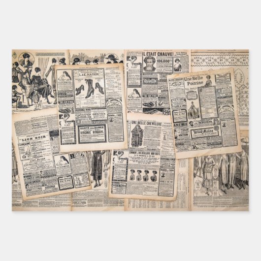 Dekoupage für antike Werbeblätter Geschenkpapier Set (Vorderseite 2)