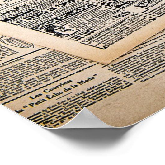 Dekoupage für antike Werbeblätter Poster (Ecke)