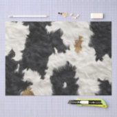 Dekoupage Fur Cowhide Muster Schwarz Braun & Weiß Seidenpapier (Handwerk)