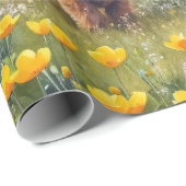 Dekoupage für das Hochlandkuh- und -kälferfeld Geschenkpapier (Rolleneckpunkt)