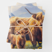 Dekoupage für das Hochlandkuh- und -kälferfeld Geschenkpapier Set (Beispiel)