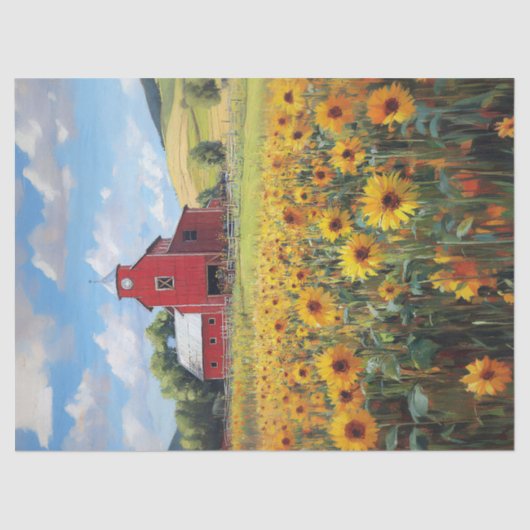 Dekoupage für rustikales Stall- und Sonnenblumenfe Seidenpapier (Vorderseite)