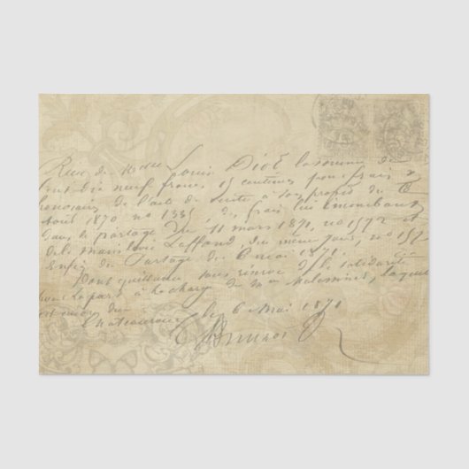 Dekoupage für Vintage handgeschriebene Buchstabens Seidenpapier (Vorderseite)