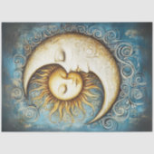 Dekoupage Golden Celestial Crescent Moon Seidenpapier (Vorderseite)