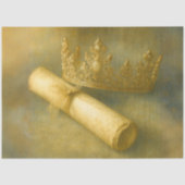 Dekoupage Goldene Krone Pergamentrolle Seidenpapier (Vorderseite)
