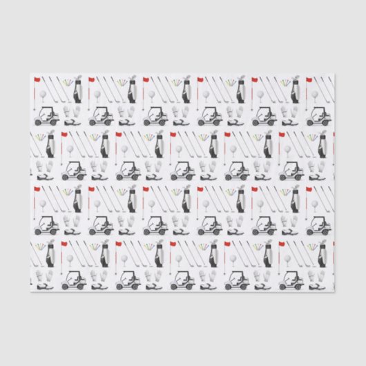 Dekoupage Golf Golfer Golfspielen Geburtstagsparty Seidenpapier (Vorderseite)