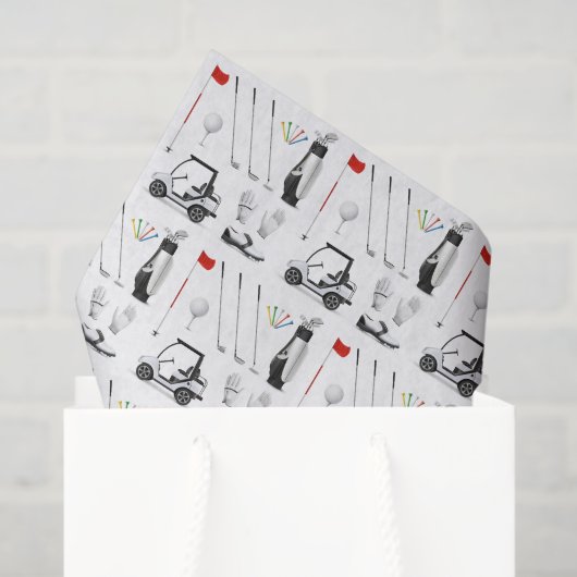 Dekoupage Golf Golfer Golfspielen Geburtstagsparty Seidenpapier (Geschenktüte)