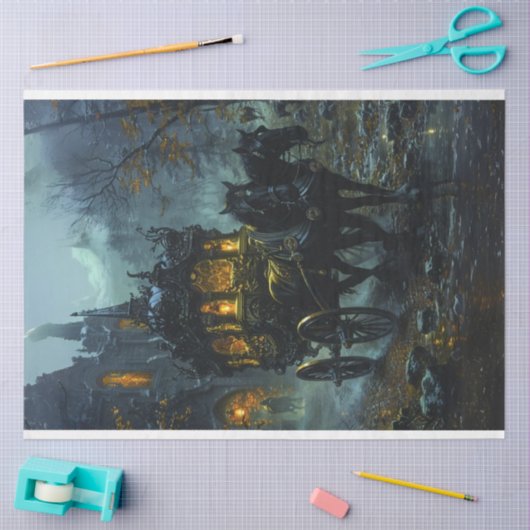 Dekoupage Gothic Carriage Ride at Dusk Seidenpapier (Basteln)