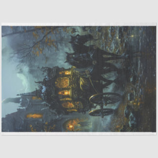 Dekoupage Gothic Carriage Ride at Dusk Seidenpapier