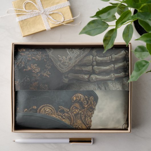 Dekoupage Gothic Skeleton Couple Vorschlag Seidenpapier (Geschenk)